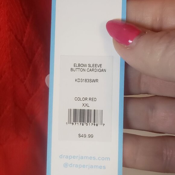 NWT Red S/S Draper James RSVP Cardigan - Picture 9 of 9